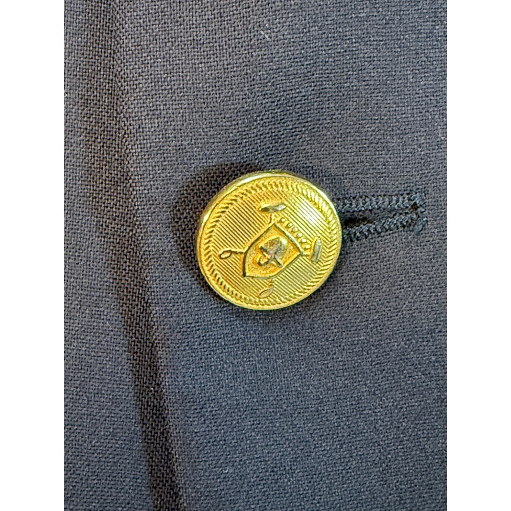 Chaps Ralph Lauren Mens Navy Blue Pure Wool Blazer Gold Crest Buttons  NO TAG - Picture 2 of 10